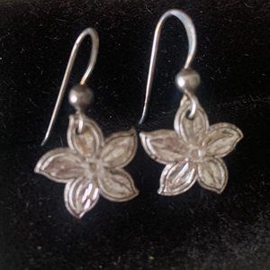 Y2K Sterling Silver Drop Dangle Flower Earring
